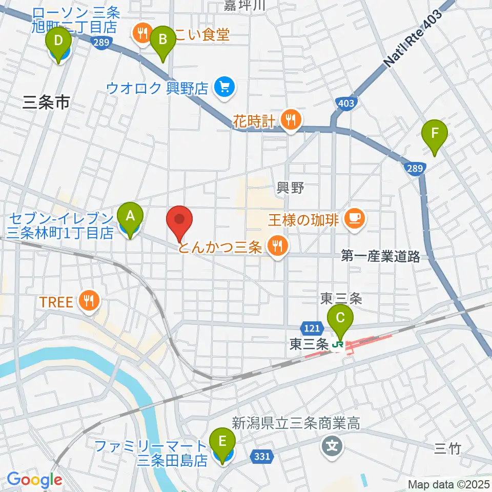 三条ロケット・ピンク周辺のコンビニエンスストア一覧地図