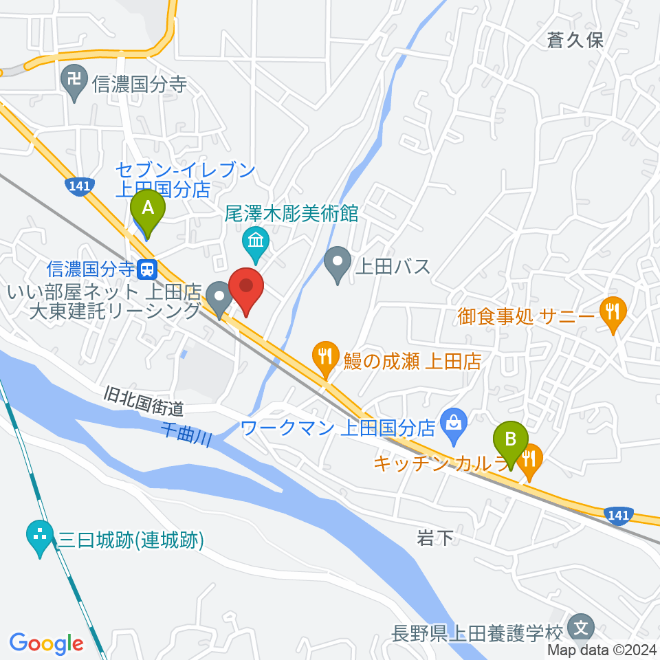 上田ブレイク周辺のコンビニエンスストア一覧地図