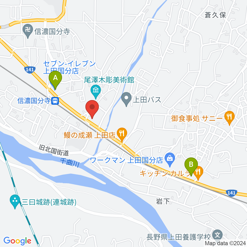 上田ブレイク周辺のコンビニエンスストア一覧地図