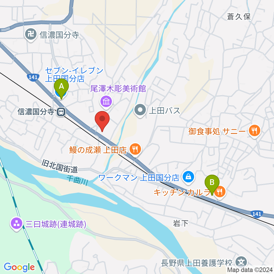 上田ブレイク周辺のコンビニエンスストア一覧地図