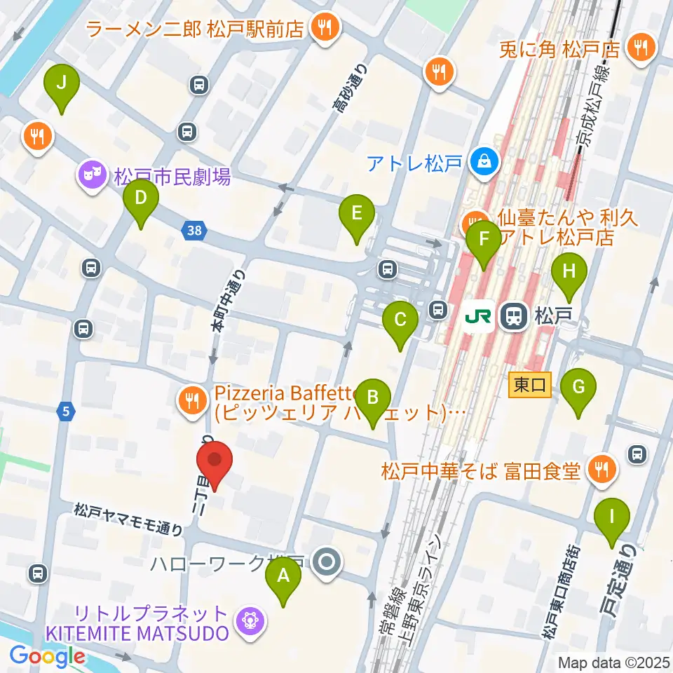 松戸コルコバード周辺のコンビニエンスストア一覧地図
