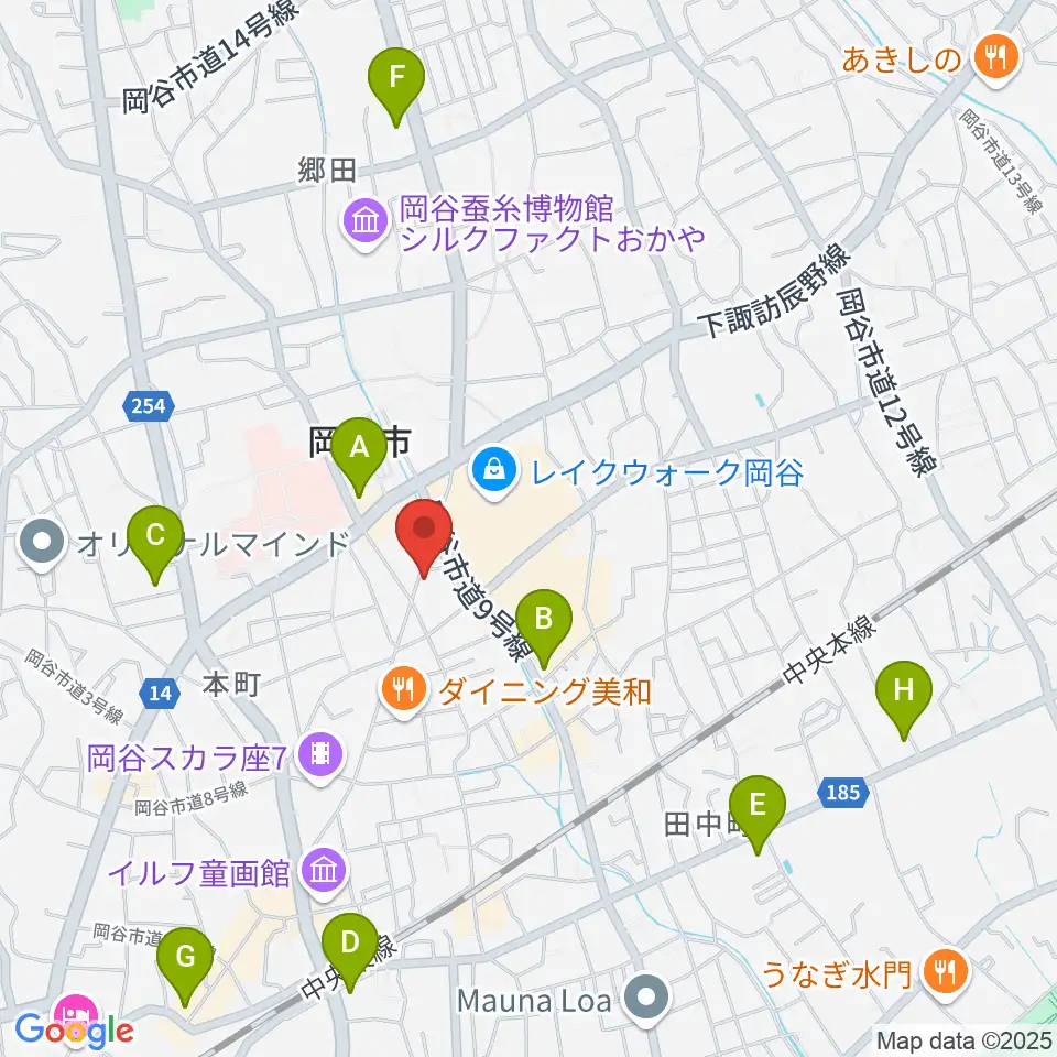岡谷ファイブペニーズ周辺のコンビニエンスストア一覧地図