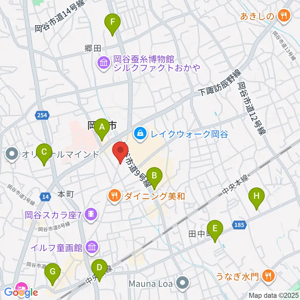 岡谷ファイブペニーズ周辺のコンビニエンスストア一覧地図
