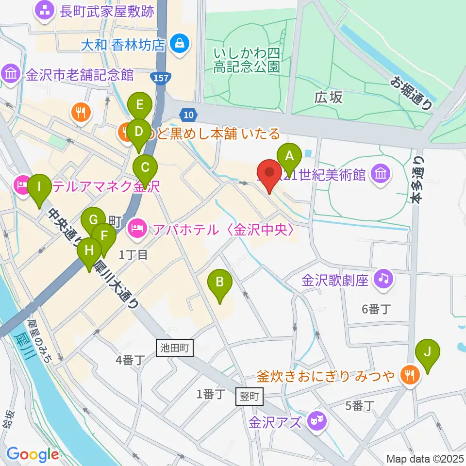 金沢もっきりや周辺のコンビニエンスストア一覧地図