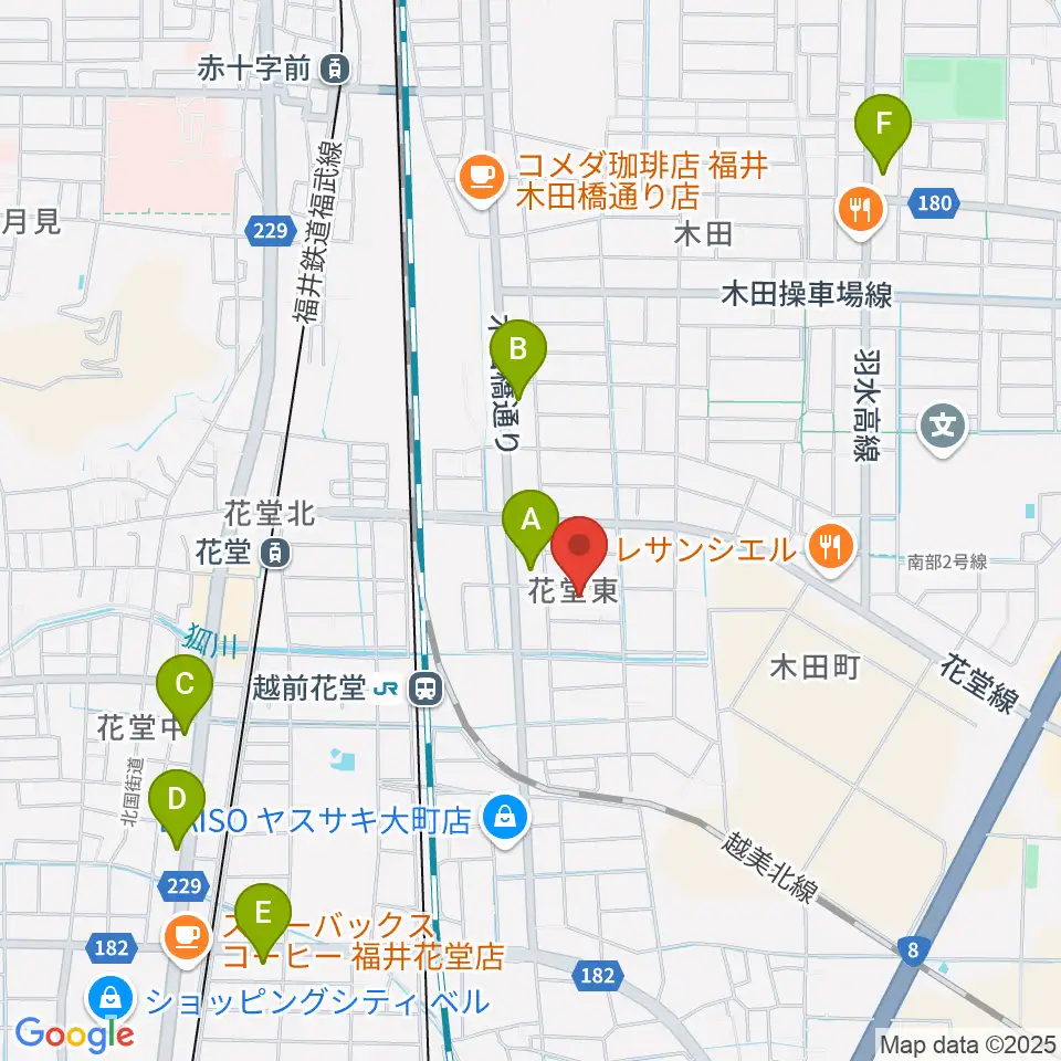 福井CHOP周辺のコンビニエンスストア一覧地図