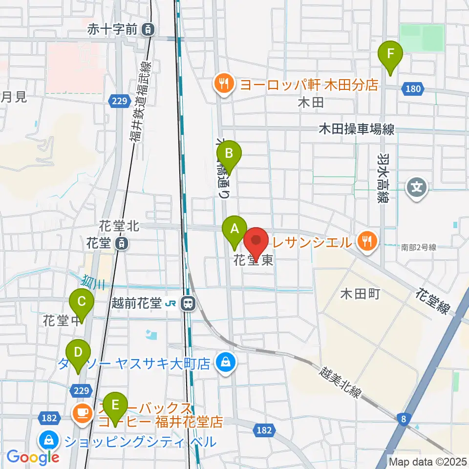 福井CHOP周辺のコンビニエンスストア一覧地図