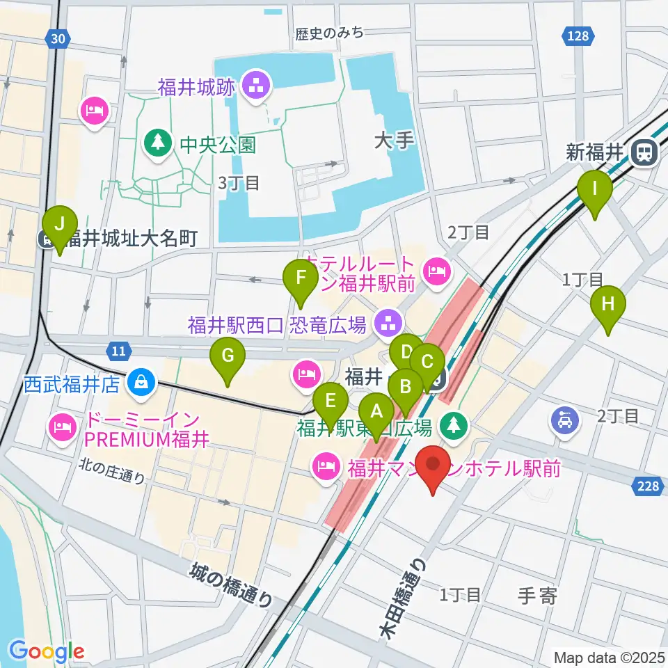 福井県県民ホール周辺のコンビニエンスストア一覧地図