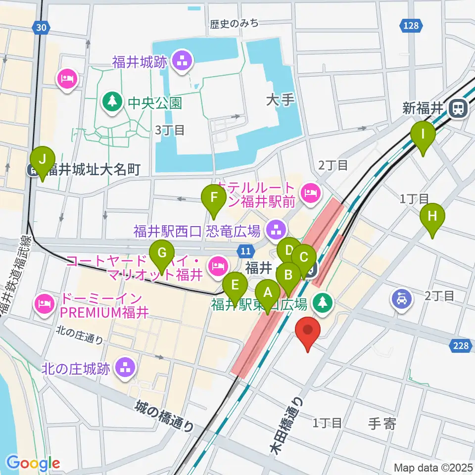 福井県県民ホール周辺のコンビニエンスストア一覧地図