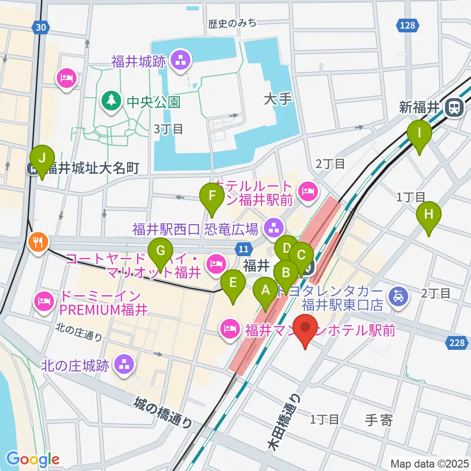 福井県県民ホール周辺のコンビニエンスストア一覧地図