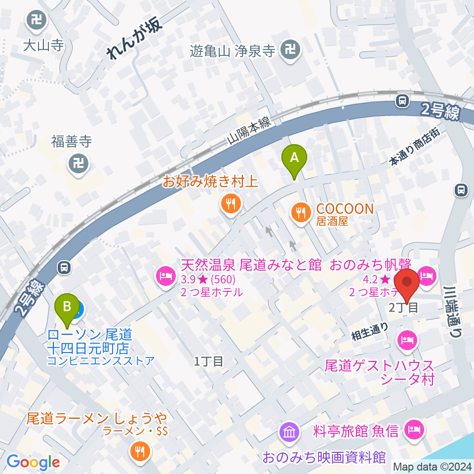 尾道B×B周辺のコンビニエンスストア一覧地図