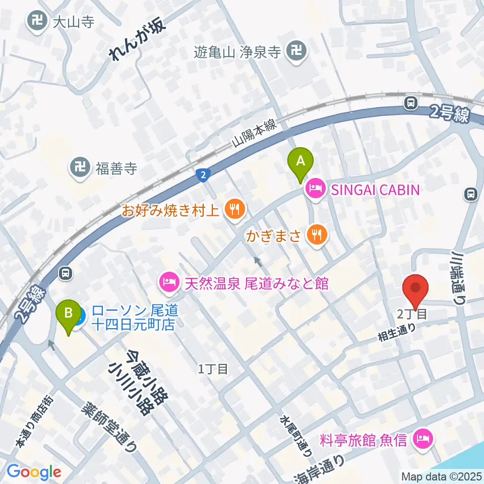 尾道B×B周辺のコンビニエンスストア一覧地図