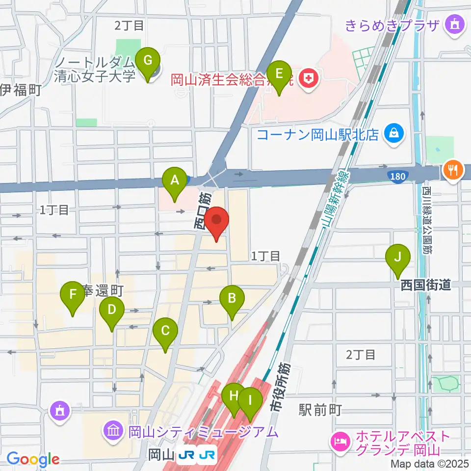 オルガホール周辺のコンビニエンスストア一覧地図