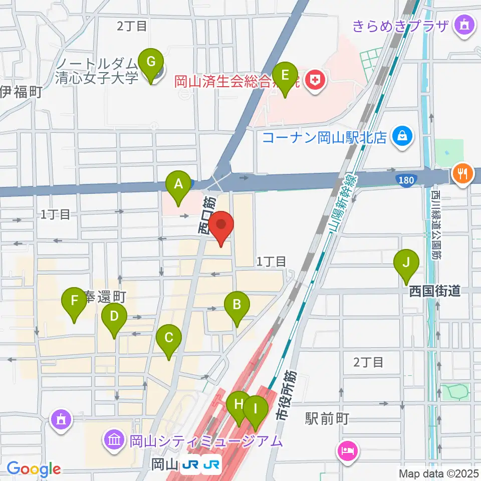 オルガホール周辺のコンビニエンスストア一覧地図