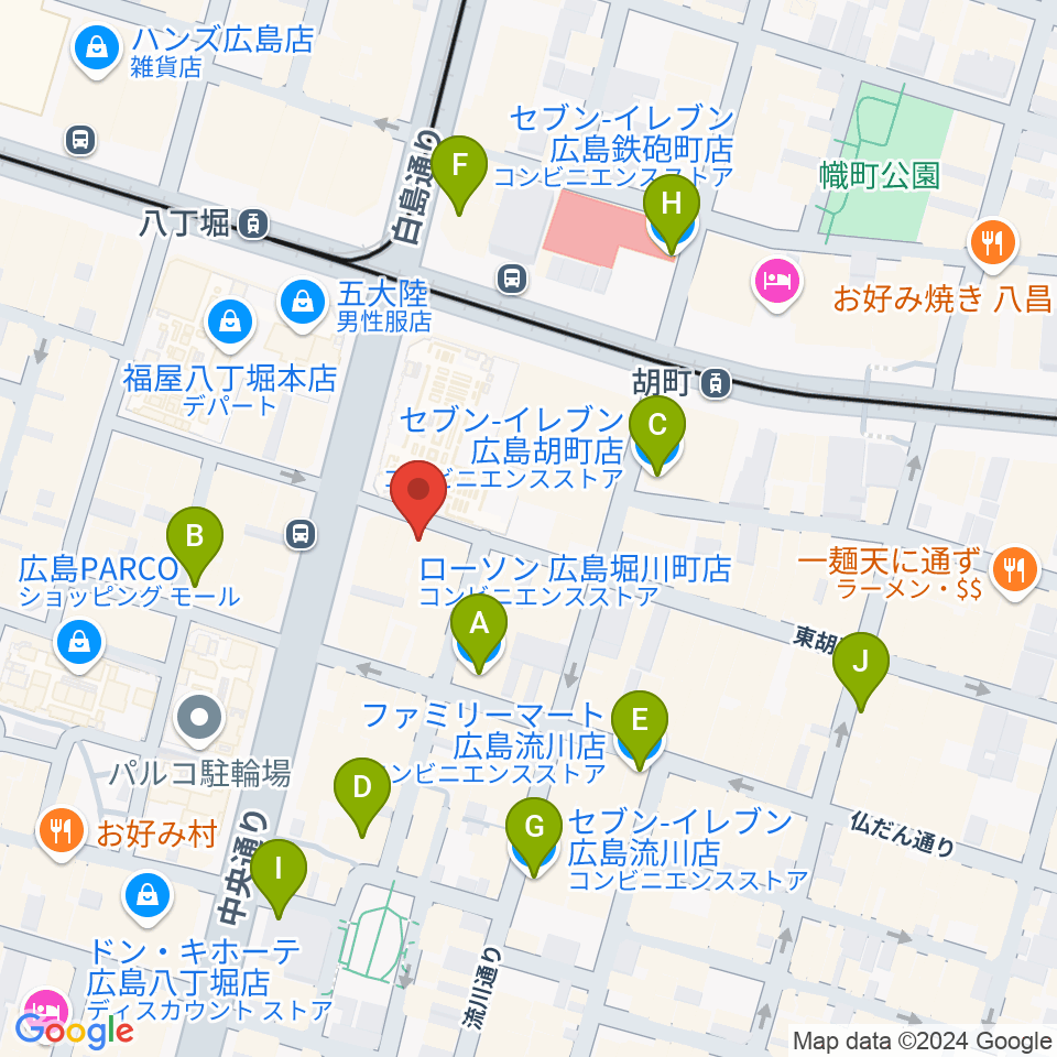 広島セカンドクラッチ周辺のコンビニエンスストア一覧地図