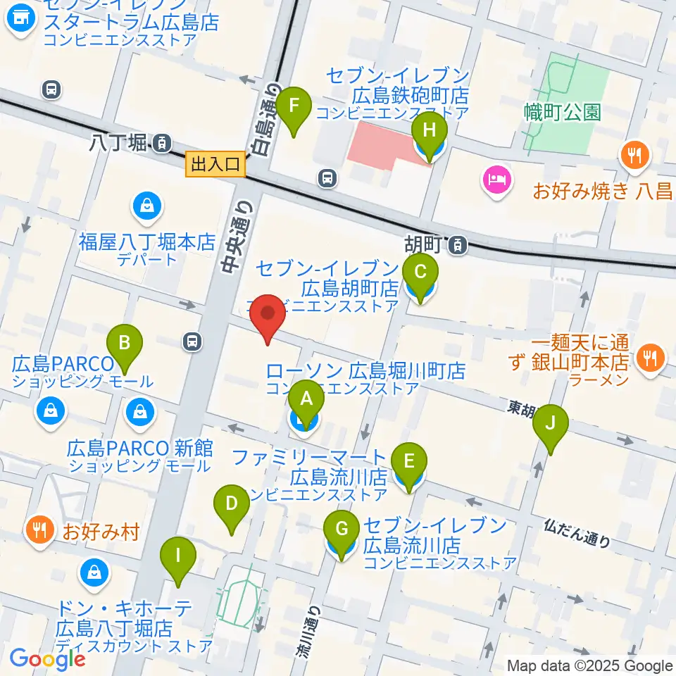 広島セカンドクラッチ周辺のコンビニエンスストア一覧地図
