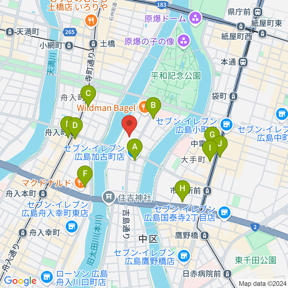 広島文化学園HBGホール周辺のコンビニエンスストア一覧地図