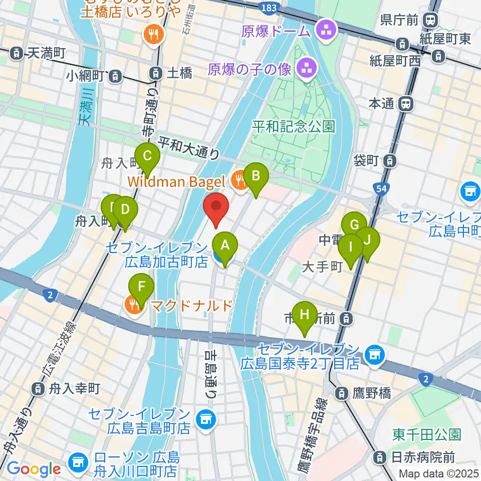 広島文化学園HBGホール周辺のコンビニエンスストア一覧地図