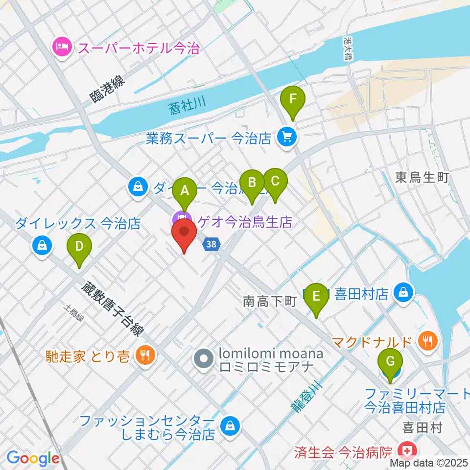 今治ジャムサウンズ周辺のコンビニエンスストア一覧地図