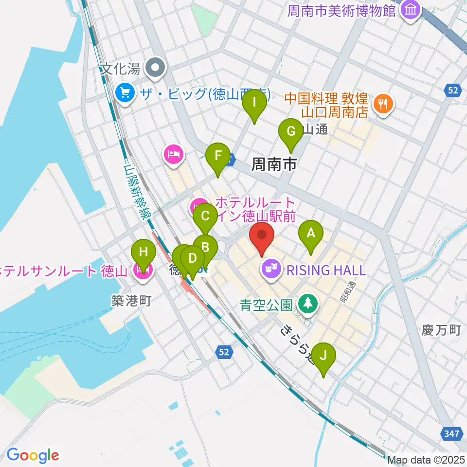 周南ライズ周辺のコンビニエンスストア一覧地図
