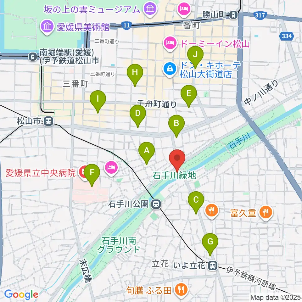 松山サロンキティ周辺のコンビニエンスストア一覧地図
