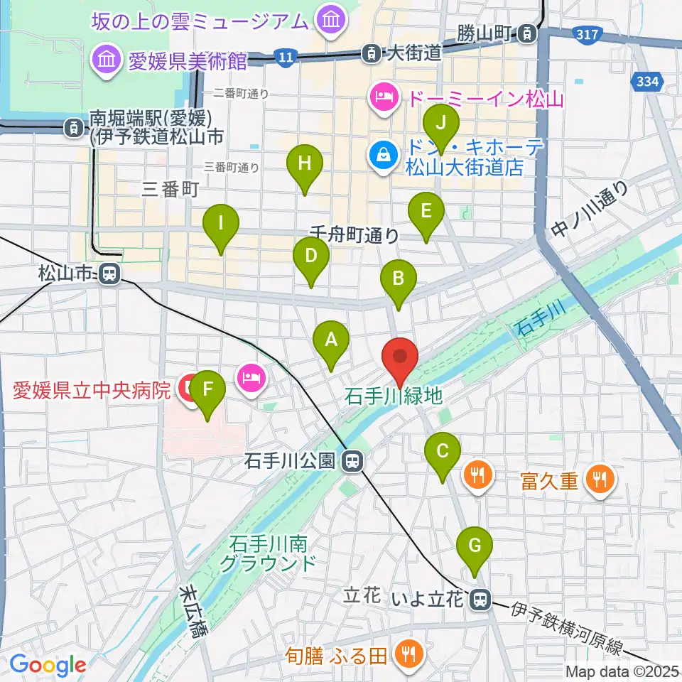 松山サロンキティ周辺のコンビニエンスストア一覧地図