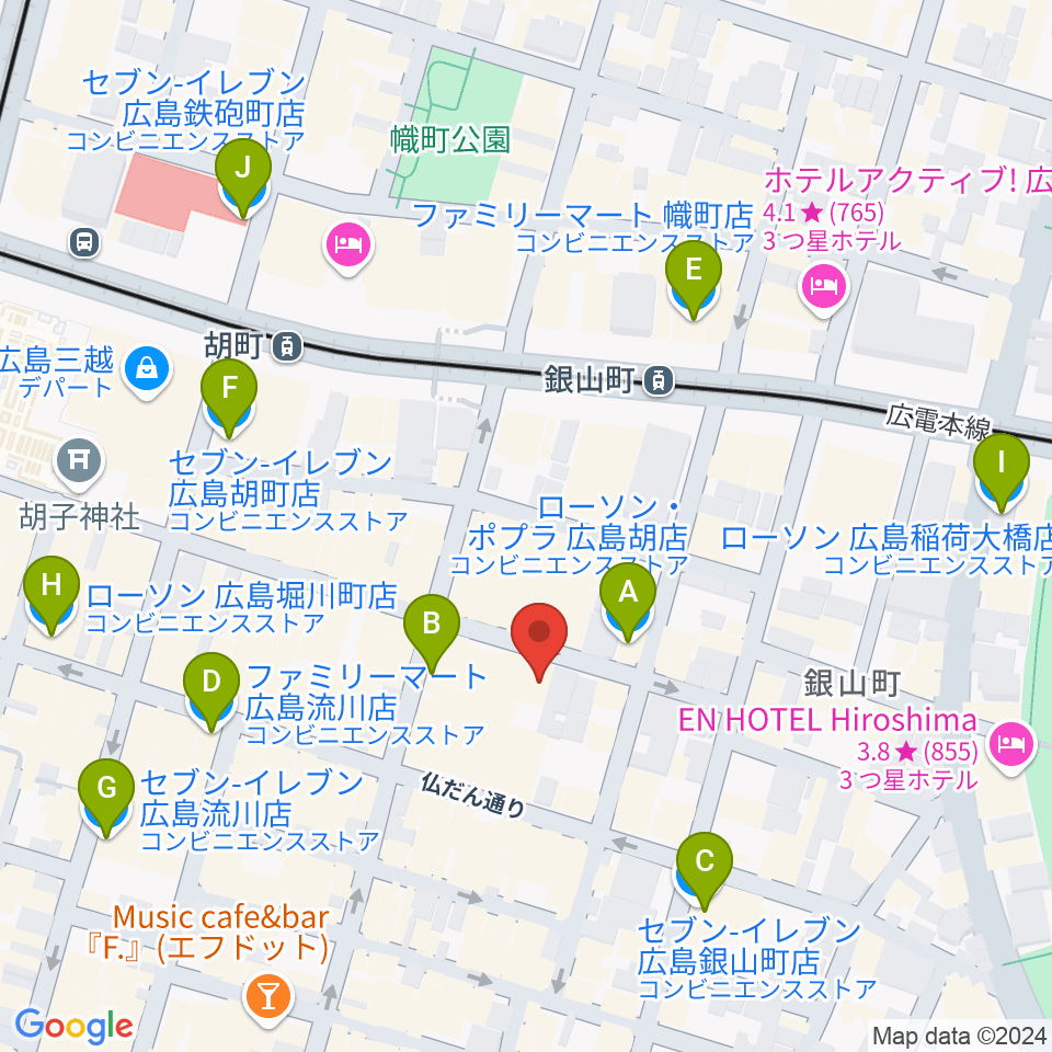 ピアノバー下本周辺のコンビニエンスストア一覧地図