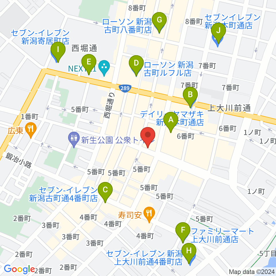 新潟GOLDEN PIGS周辺のコンビニエンスストア一覧地図