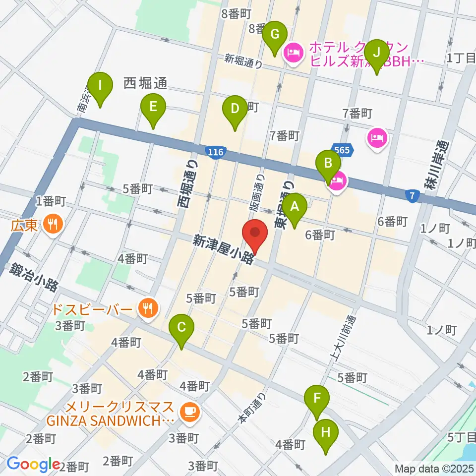 新潟GOLDEN PIGS周辺のコンビニエンスストア一覧地図