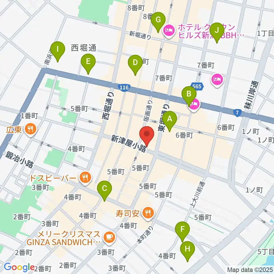 新潟GOLDEN PIGS周辺のコンビニエンスストア一覧地図
