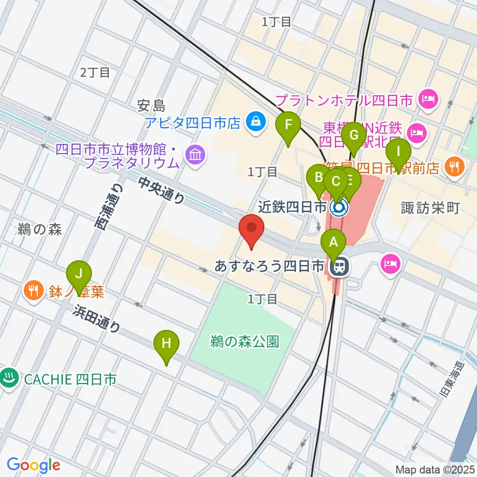 四日市CLUB CHAOS周辺のコンビニエンスストア一覧地図