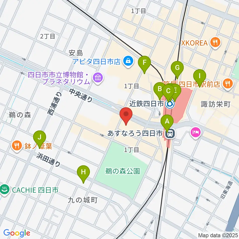四日市CLUB CHAOS周辺のコンビニエンスストア一覧地図