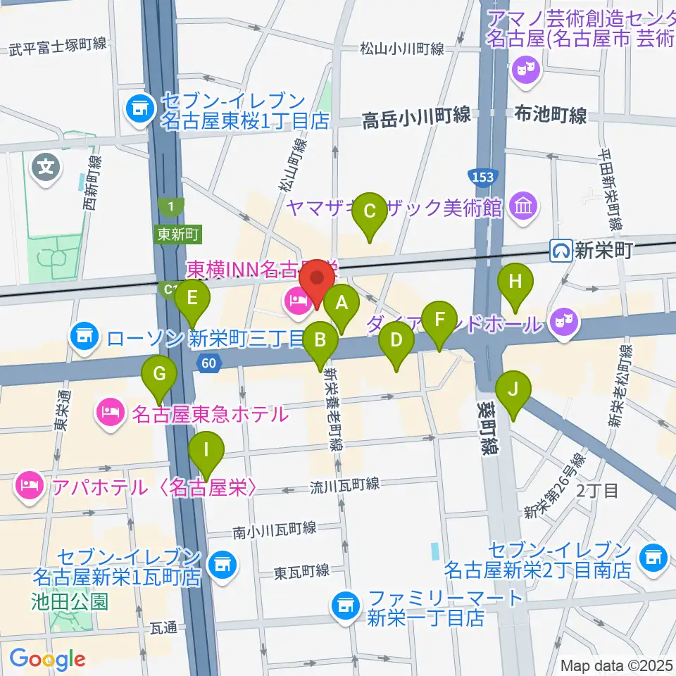 新栄DAYTRIVE周辺のコンビニエンスストア一覧地図
