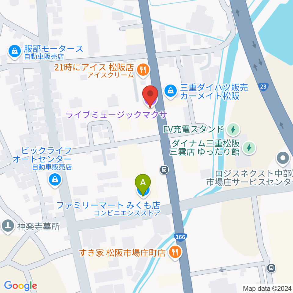 松阪マクサ周辺のコンビニエンスストア一覧地図