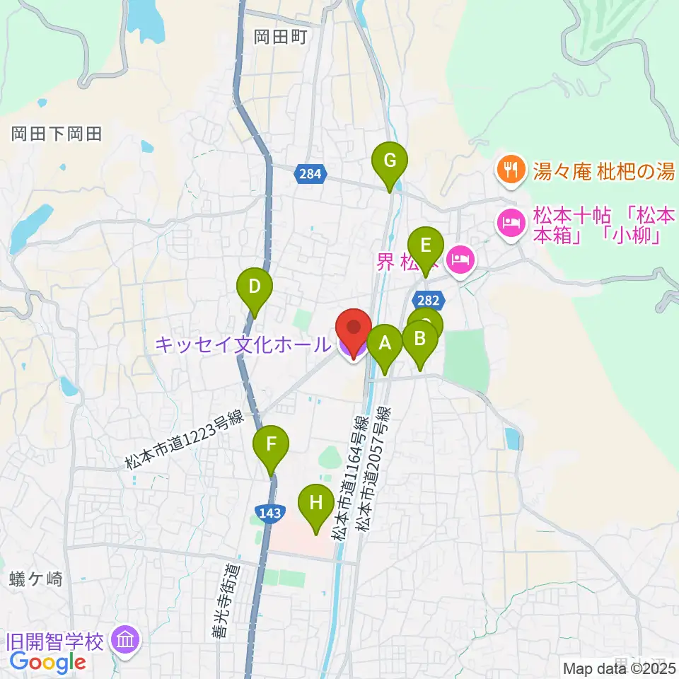 キッセイ文化ホール周辺のコンビニエンスストア一覧地図