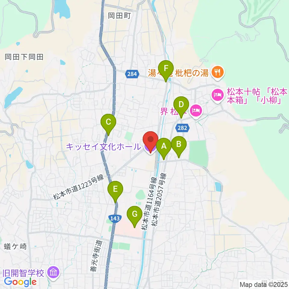 キッセイ文化ホール周辺のコンビニエンスストア一覧地図
