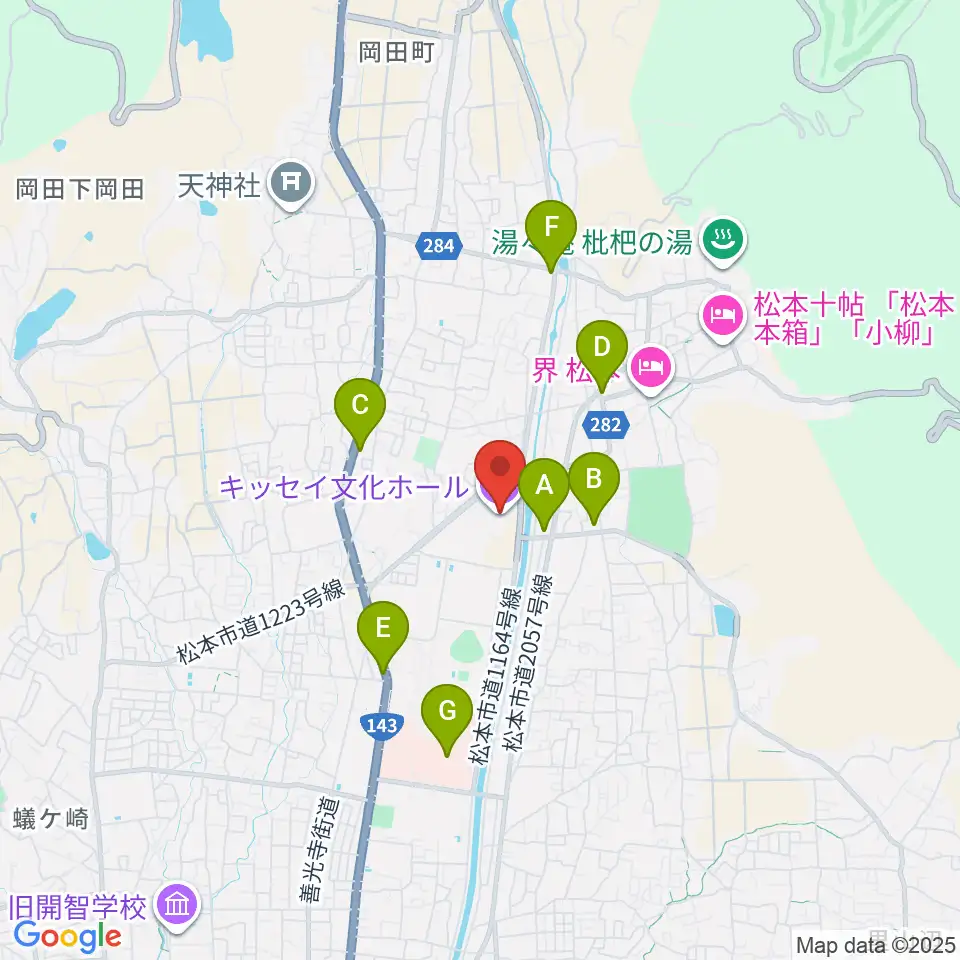 キッセイ文化ホール周辺のコンビニエンスストア一覧地図