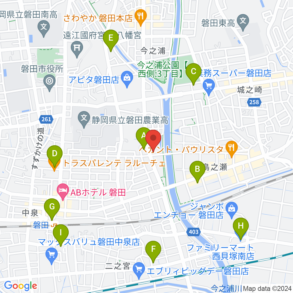 磐田FMステージ周辺のコンビニエンスストア一覧地図