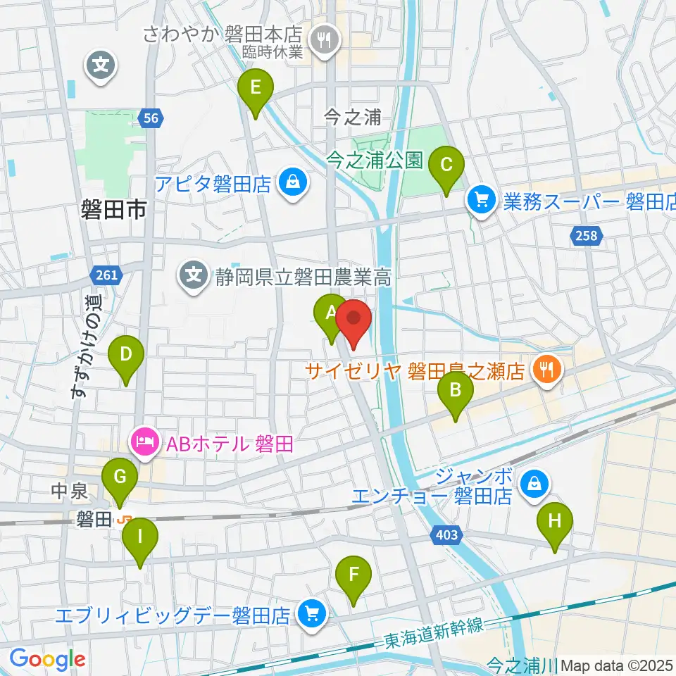 磐田FMステージ周辺のコンビニエンスストア一覧地図