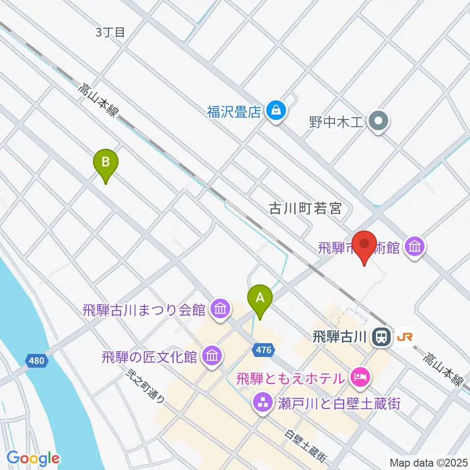 飛騨市文化交流センター周辺のコンビニエンスストア一覧地図