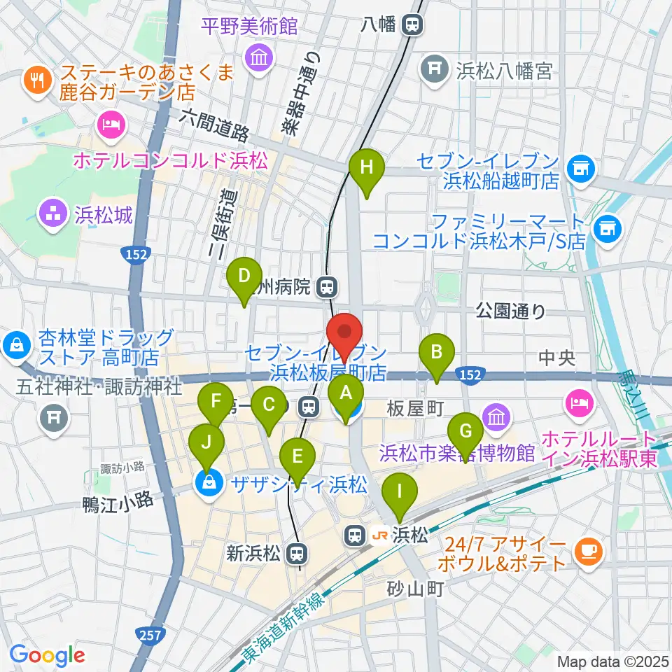 浜松窓枠周辺のコンビニエンスストア一覧地図