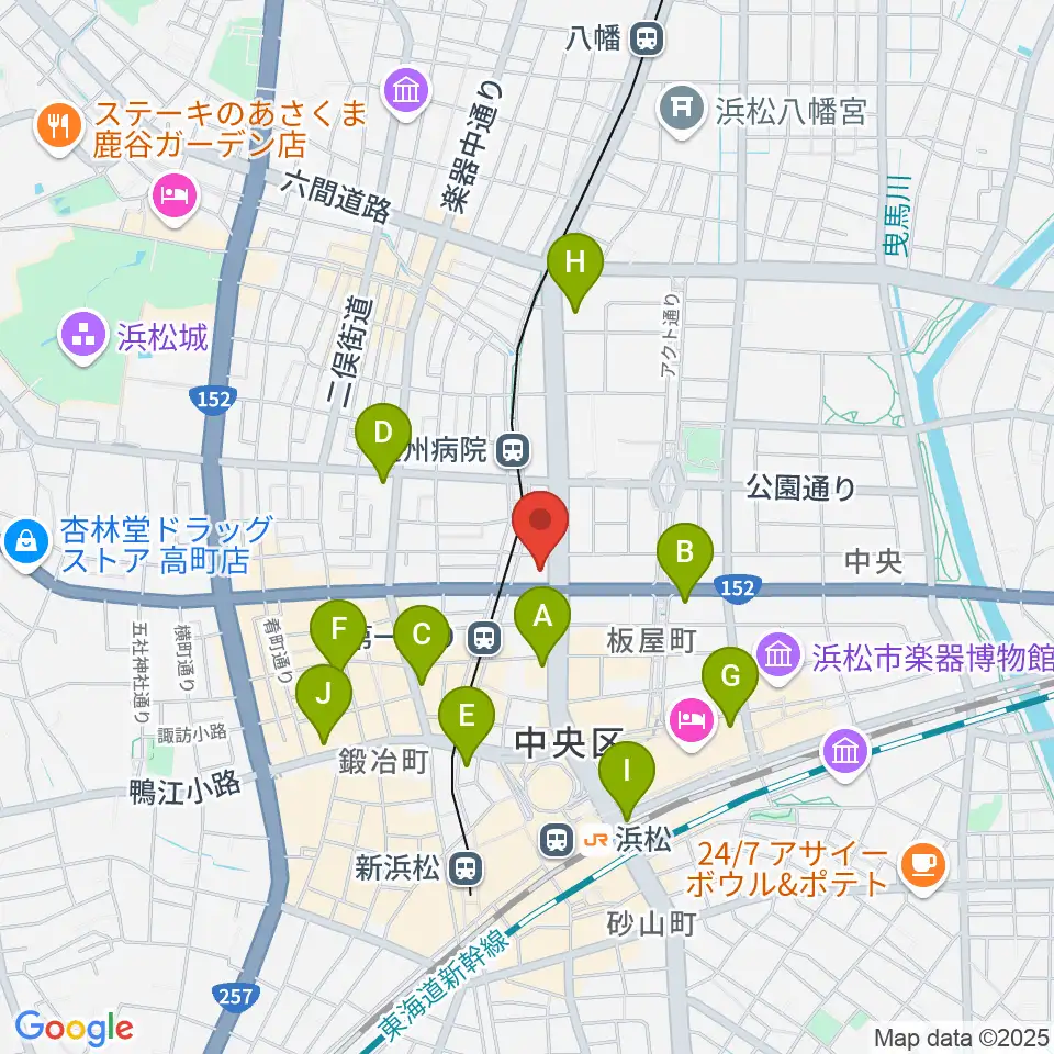 浜松窓枠周辺のコンビニエンスストア一覧地図