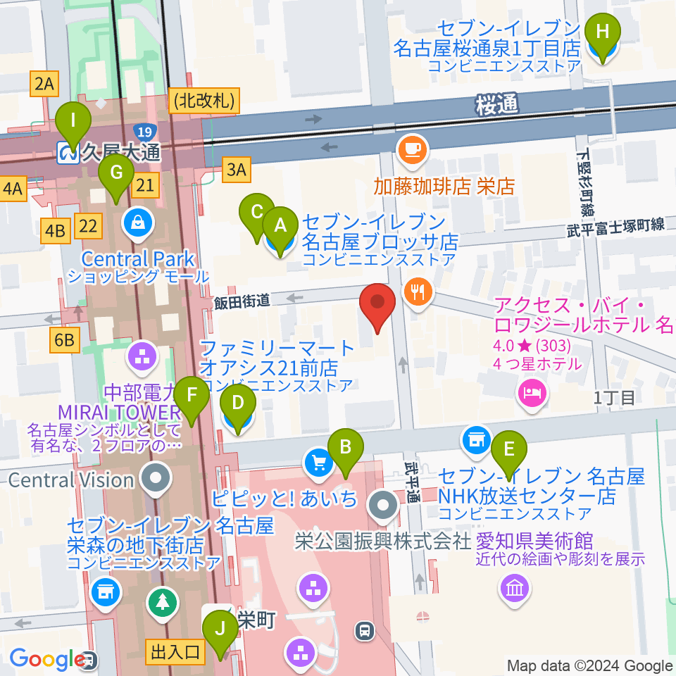 Jazz inn LOVELY周辺のコンビニエンスストア一覧地図