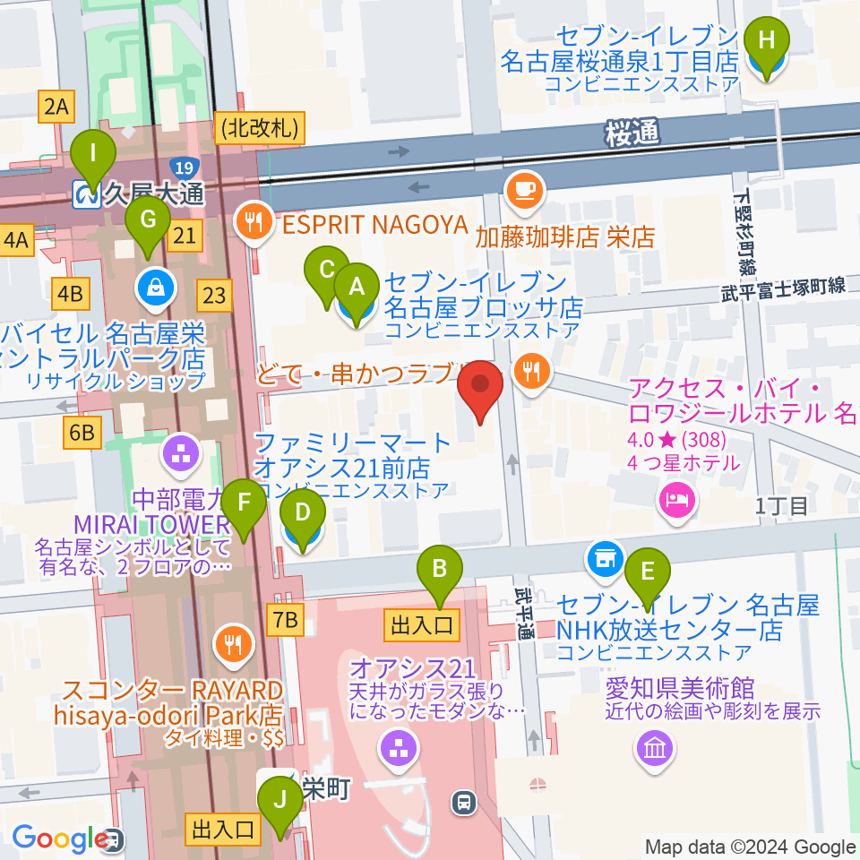 Jazz inn LOVELY周辺のコンビニエンスストア一覧地図