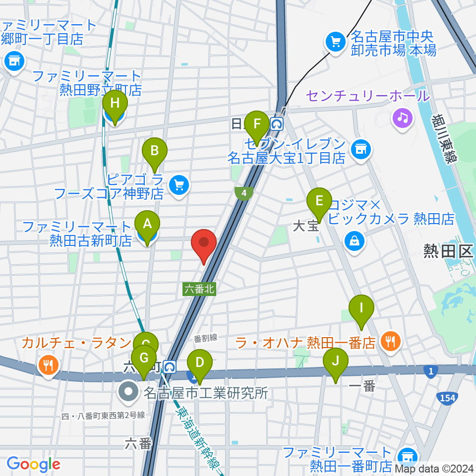 ミュージックサルーン・アーデン周辺のコンビニエンスストア一覧地図