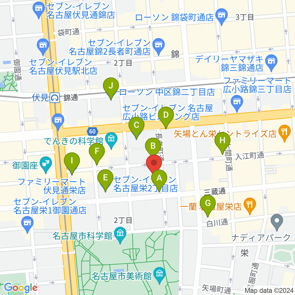 名古屋R&B Melrose周辺のコンビニエンスストア一覧地図