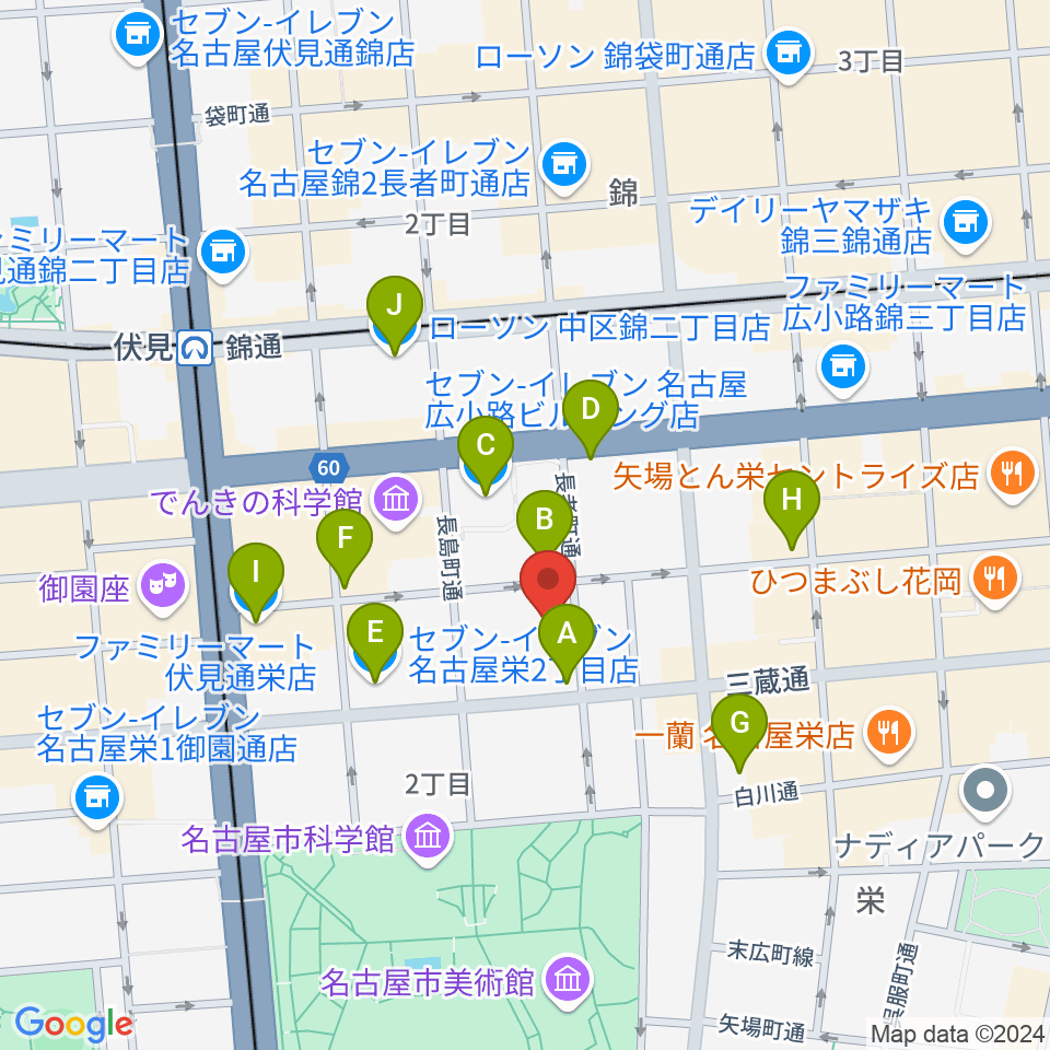 名古屋R&B Melrose周辺のコンビニエンスストア一覧地図