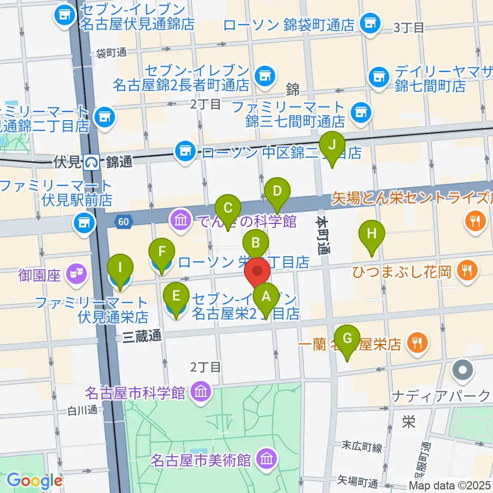 名古屋R&B Melrose周辺のコンビニエンスストア一覧地図