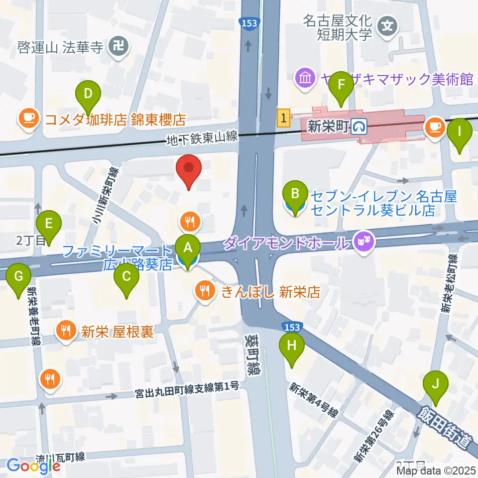 名古屋Jazz Spot Swing周辺のコンビニエンスストア一覧地図