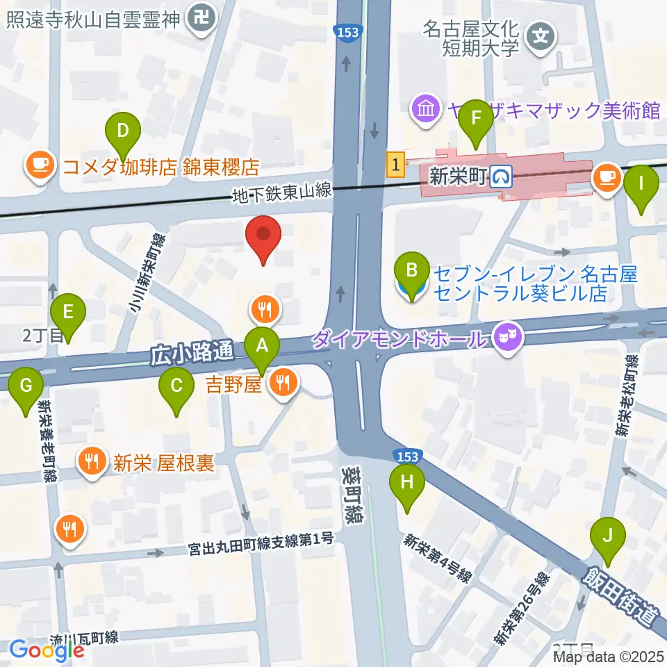 名古屋Jazz Spot Swing周辺のコンビニエンスストア一覧地図