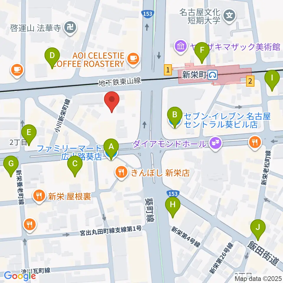名古屋Jazz Spot Swing周辺のコンビニエンスストア一覧地図